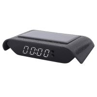 Portable Solar Car Digital LCD Clock &amp; Temperature Display Auto Dashboard Clocks Back Light Temperature Clock Black