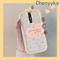 เคส Chenyyka สำหรับ OPPO F11 A9X A9 2019เคสแฟชั่นรักหัวใจดอกไม้เล็กๆน้อยๆมอนสเตอร์เคสรูปแบบอ่อนกันกระแทกทนเคสโทรศัพท์โปร่งใส TPU ซิลิกาเจลเลนส์กล้องถ่ายรูปฝาครอบป้องกัน