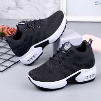 ✴  Mesh Breathable Sneakers Platform Heels Wedges Height Increasing 2023 Knitted Ladies Vulcanized Shoes