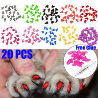 แฟชั่นใหม่ที่มีสีสันแมวเล็บหมวกนุ่มกรงเล็บแมวนุ่ม Paws 20ชิ้นล็อตด้วยกาวฟรีกาวขนาด XS S M LGift สำหรับสัตว์เลี้ยง