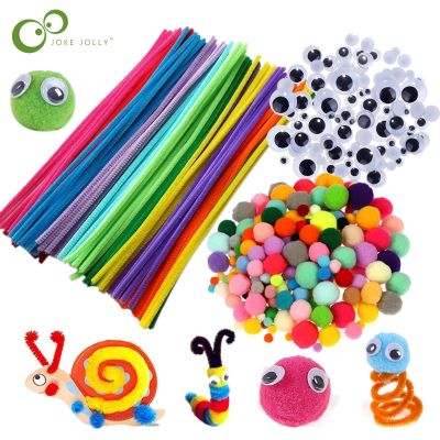Plush Stick / Pompoms Rainbow Colors Shilly-Stick Educational DIY Toys Handmade Art Craft Creativity Devoloping Toys GYH