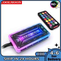 Coolmoon รีโมตคอนโทรล RGB Dc12v 5a ตัวควบคุมพัดลมอัจฉริยะ Led พร้อมพอร์ตพัดลม6ขาจำนวน10ชิ้นพอร์ตแถบแสง4ขา