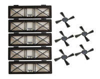 ดี5ชิ้น HEPA กรอง5ชิ้นแปรงด้านข้างสำหรับ Neato Boac D4 D5 D6 D7 D3 D80 D85เชื่อมต่อ Boac 75e 80 85แปรง