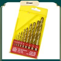 EILEEN 10pcs ก้านตรง ดอกสว่านเจาะ เหล็กความเร็วสูง Hss bit แข็งและแข็งแรง เครื่องมือสำหรับมือ ไม้สำหรับไม้