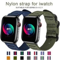 ❀❂ ไนลอนกีฬาสำหรับ iWatch 5 4 3 2 1 สำหรับ Apple Watch Band 38 มม.40 มม.สายนาฬิกา 42 มม.44 มม.นาฬิกาข้อมือสีดำสร้อยข้อมือ