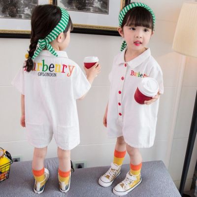 ชุดเด็กผู้หญิง เสื้อผ้าเด็กผู้หญิง 2020 ชุดฤดูร้อนใหม่เด็กเกาหลีผ้าฝ้ายเด็ก