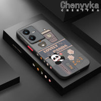 เคส Chenyyka สำหรับ VIVO Y22 Y22s เคสลายการ์ตูนน่ารักดีไซน์ใหม่แพนด้าเคสโทรศัพท์เนื้อแข็งขอบซิลิโคนแบบนุ่มเคสกันกระแทกคลุมทั้งหมดเคสป้องกันเลนส์กล้อง