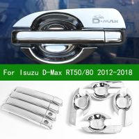 For Isuzu D-Max KB RT50/85 2012-2018 Essory Glossy Chrome Silver Car Side Door Handle Bowl Covers Trim 2014 2015 2016 2017