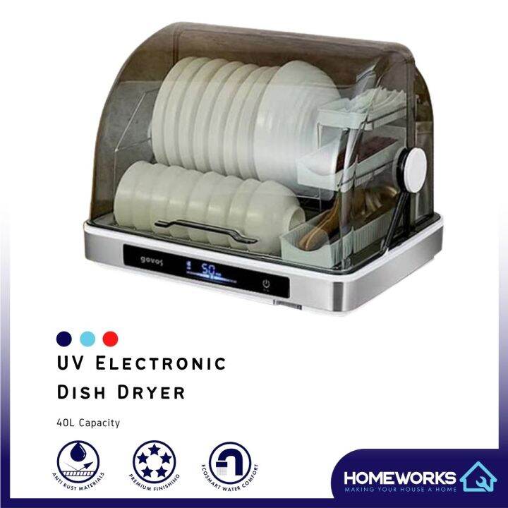 LEVANZO 43L KITCHEN TABLEWARE UV ELECTRONIC DISINFECTANT CABINET DISH ...