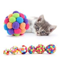 Handmade Funny Cats Bouncy Ball Toys Kitten Plush Bell Ball Mouse Toy Planet Ball Cat Chew Toys Interactive Pet Accessories Toys