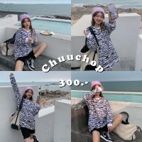 CHUUCHOP_พร้อมส่ง(C2167)???Zabra graphic sweater เสื้อแขนยาวลายกราฟฟิคม้าลาย