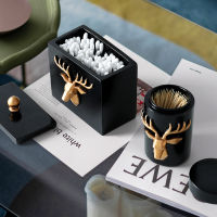 European style creative toothpick box with lid multifunctional household cotton swab canister ho dustproof toothpick holder