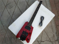 Transparent Red 6 Strings Headless Electric Guitar,Ash Body 24 Frets Rosewood Fingerboard&amp;Common Active Closed Pickups  BJ332