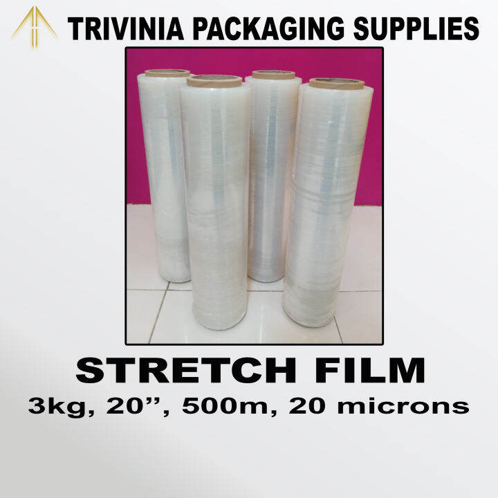 Stretch Film Pallet Films Cling Wrap Wraps 500mm x 3klg, 20 microns for packaging Lazada PH