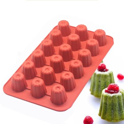 【YF】 8/18 Cups Silicone Canneles Mold French Custard Coffee Cake Mould Bordelais Muffin Jelly Baking Pan