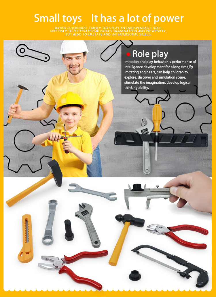 Set Toy For Kids Preschool Play 14pcs Hammer Screwdriver Wrench Repair Hot 