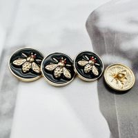 10PCS Fashion Bee Metal Button DIY Suit Jacket Knit Sweater Round Decorative Button Haberdashery