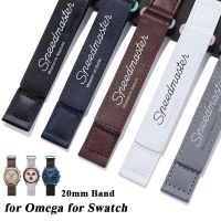 20mm PU Leather Watch Strap for Omega for Swatch Planet Co-branded Sport Wrist Band Men Watch Bracelet Replacement Accessories Straps