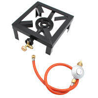 8KW Gas Boiling Ring Cast Iron Burner Large LPG Stove Outdoor Cooker Iron Frame Portable Fire Control Stove for Outdoor Picnic