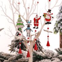 Wooden Santa Snowman Ornaments Christmas Tree Ornaments Children 39;s Christmas Toys Gifts New Year 39;s Eve Home Decorations