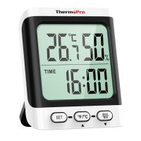 ThermoPro TP152 Large LCD Screen Digital Indoor Home Thermometer Hygrometer With Clock Function