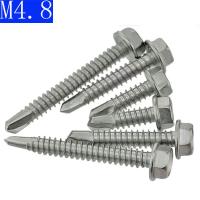 M4.8 4.8Mm 410 Stainless Steel Diri Pengeboran Sekrup Hex Kepala DIN7504 Pengeboran