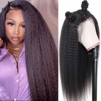 【LZ】☃  13x4 Transparent Lace Frontal Wig Human Hair Kinky Straight Lace Closure Wig 250 Remy Brazilian Human Hair Wigs for Black Women