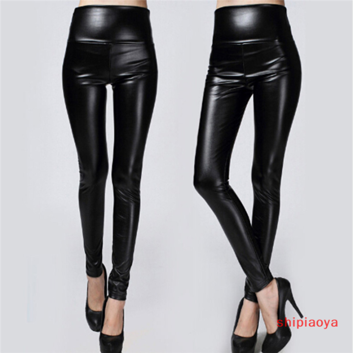 shipiaoya-zprc-กางเกงหนังกางเกงเลกกิ้งรัดส่วนเอวสูงกางเกงอบอุ่นหนาของผู้หญิง