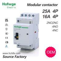 Hch8s-25M 25A 20A 4P 16A 24V 110V 220V Din รางสำหรับใช้ในครัวเรือน AC คอนแทคเตอร์แบบแยกส่วนพร้อมสวิตช์ควบคุมด้วยมือ4NO 2NO2NC หรือ4NC