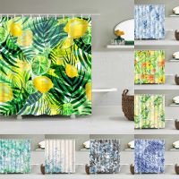 Baltan HOME LY1 Tropical Palm Leaf Flower Fresh Style Shower Curtain Shower Curtain Waterproof Bathroom Hanging Curtain Decorative Hook 3d Printing Shower Curtain