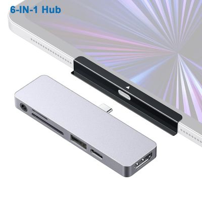 USB C Hub Adapter 6-in-1 with 4K HDMI USB3.0 SD/TF Card Reader 3.5mm Audio PD 100W Power for MacBook Pro / Air  iPad Pro / Air USB Hubs