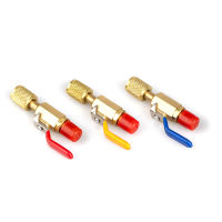 3pcs Refrigerant ss Air Conditioning Straight Charging Hoses Ball Valve Tools 14’’ SAE Car Accessories Easy Install