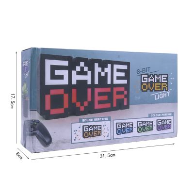 GAME OVER Sign Voice Control Game Icon Light Acrylic Atmosphere Neon Bar Decor