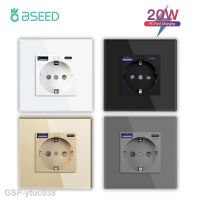 2023ytuc038ผนัง20W BSEED พร้อมหน้าจอโทรศัพท์ซ็อกเก็ตไฟฟ้าสามพอร์ตชาร์จ USB ชนิด C