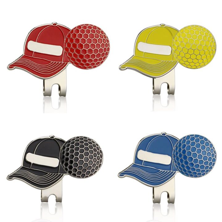 1-pcs-hat-design-golf-marker-w-golf-hat-clips-4-colors-mark-golf-ball-position-for-golf-putter-drop-ship-towels
