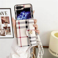 เคสโทรศัพท์ Samsung Galaxy Z Flip 5 5 5G มีกระเป๋าใส่บัตรเคสหนัง PU หรูหรา Flip5พร้อมสายพาดลำตัวกันรอยขีดข่วนทนต่อการตกฝาครอบด้านหลังแบบแข็ง