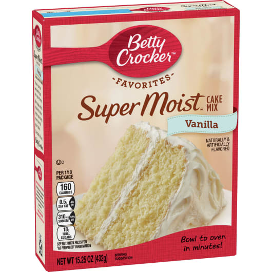Bột làm bánh pha sẵn vị vani betty crocker super moist vanilla cake mix - ảnh sản phẩm 1