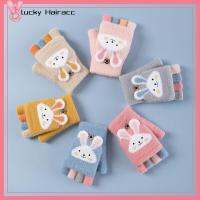 LUCKY HAIRACC 4-12years ถุงมือขนสัตว์สำหรับเด็ก หนาอบอุ่น พิมพ์ลายการ์ตูน ถุงมือขนยาวอบอุ่น สะดวกสบายสบายๆ ถุงมือตุ๊กตาเด็ก สำหรับเด็กๆ