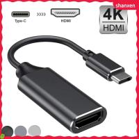 SHANXEN สายเคเบิล Type C เป็น HDMI ตัวเมีย สายเคเบิล Type C เป็น HDMI อะลูมิเนียมอะลูมิเนียมอะลูมิเนียม ยูเอสบี อะแดปเตอร์ USB C เป็น HDMI ทนทานต่อการใช้งาน แกนทองแดงบริสุทธิ์ สายเคเบิล HTV สำหรับ MacBook/Huawei/Samsung/Netflix สำหรับ MacBook