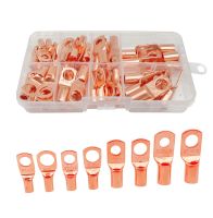 60PCS/ SC6 6 SC10 8 SC16 8 SC25 8 Copper Cable Lug Kit Bolt Hole Tinned Cable lugs Battery Terminals copper nose Wire connectors