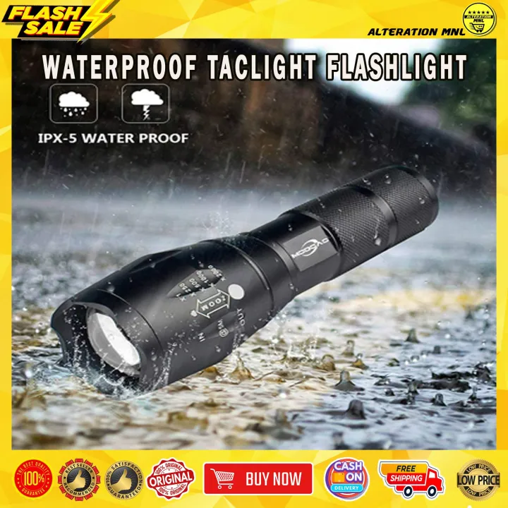 AUTHENTIC TACLIGHT FLASHLIGHT 5 MODES ZOOM WATERPROOF TACTICAL ...