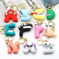 2023 Alphabet Lore English Letter Keychain For Women Men Cute Cartoon A B C Alphabet Animal Ornament BagPendant Key Chain