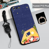 P10เคสสำหรับหัวเหว่ยอ่อนนุ่มบวกคลุมทั้งหมดเคสโทรศัพท์กล่องทาสีป้องกันการตกป้องกันรอยขีดข่วนฝามีที่ถือวงแหวนโทรศัพท์และเชือก