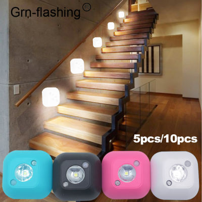 5 10 PCS Smart Wireless LED Sensor Night Light PIR Magnetic Infrared Motion Battery Powered Wall Lamp Cabinet Stairs Lighting