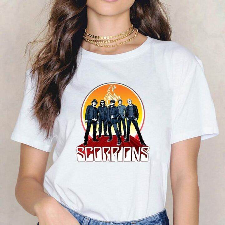 【NEW】💜 เสื้อยืด Scorpions เสื้อยืดสำหรับผู้ชายเสื้อผ้าแนวสตรีทพิมพ์ลาย ...