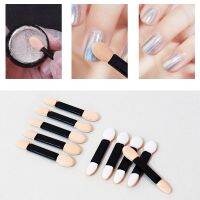 Lurayee Dual Sides Eye Shadow Sponge Applicators Disposable Holographic Chrome Mirror Nail Powder Brush Nail Art Tools Artist Brushes Tools