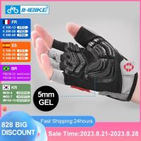 ∋⊕ INBIKE Shockproof GEL Pad Cycling Gloves Half Finger Sport Gloves Men Women Summer Bicycle Gym Fitness Gloves MTB Gloves IF239