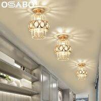 OSABO ไฟคริสตัล LED โคมไฟเพดานมันวาวใหม่หรูหราห้องนั่งเล่นห้องน้ำห้องนอนระเบียงทางเดินเหล็กแก้วทางเดินหัวเดียว