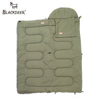 Blackdeer Camping Cotton Splice Sleeping Bag  Season Warm Pillow Hooded Envelope Sleeping Bag for Outdoor Traveling Hiking