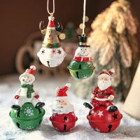 New Nordic Christmas Painted Resin Snowman Iron Bell Pendant Creative Decoration Christmas Tree Pendant Pendant Home Decoration Christmas Ornaments